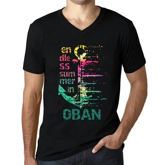 Men's Graphic T-Shirt V Neck Endless Summer In Oban Eco-Friendly Limited Edition Short Sleeve Tee-Shirt Vintage Birthday Gift Novelty