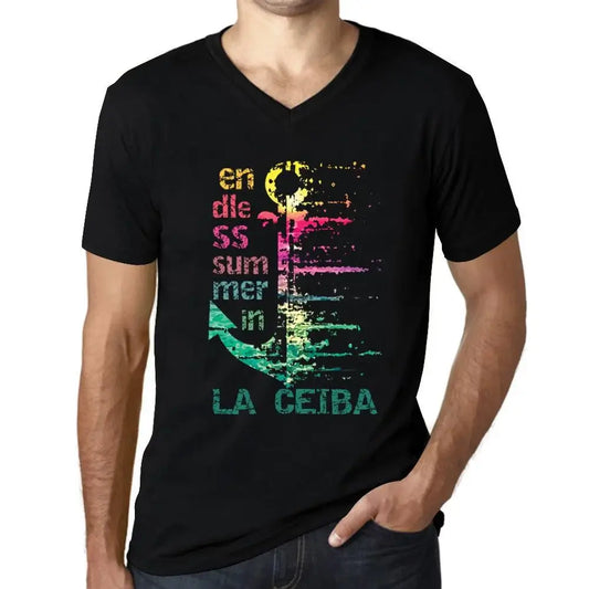 Men's Graphic T-Shirt V Neck Endless Summer In La Ceiba Eco-Friendly Limited Edition Short Sleeve Tee-Shirt Vintage Birthday Gift Novelty