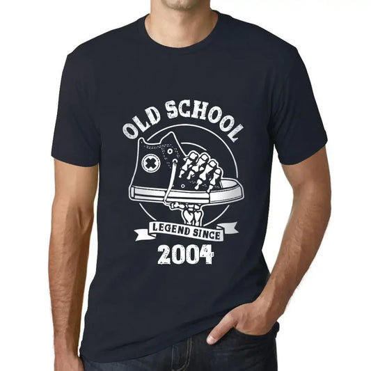 Men's Graphic T-Shirt Old School Legend Since 2004 20th Birthday Anniversary 20 Year Old Gift 2004 Vintage Eco-Friendly Short Sleeve Novelty Tee