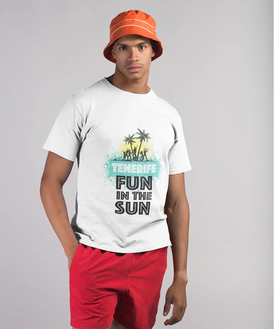 Homme T Shirt Graphique Imprimé Vintage Tee Summer Dance Tenerife Blanc