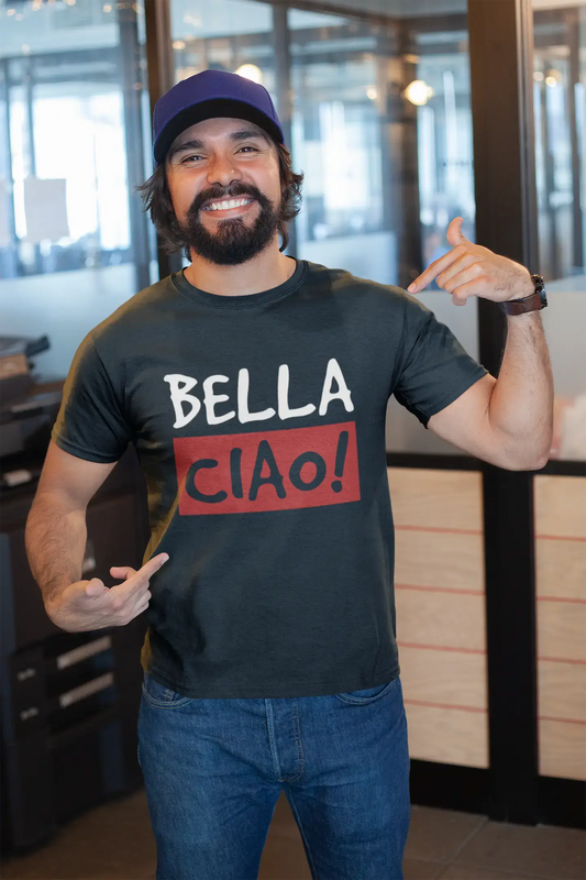 Men's Vintage Tee Shirt Graphic T shirt Bella Ciao Navy