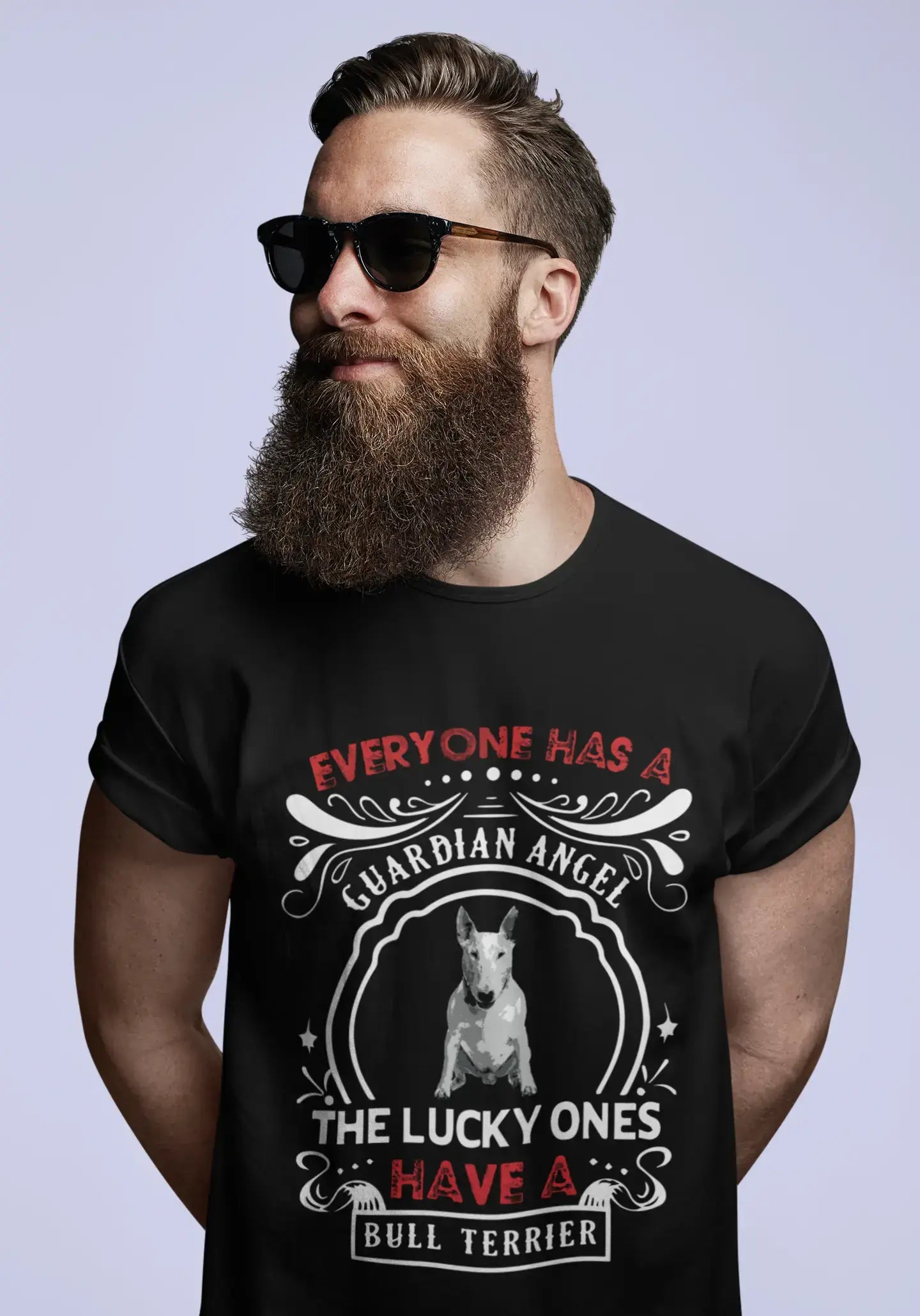 Men's Vintage Tee Shirt Graphic T shirt Bull Terrier Dog Deep Black