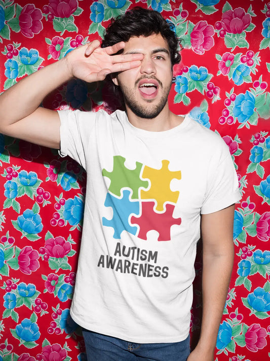 Men's Graphic T-Shirt Autism Awareness White