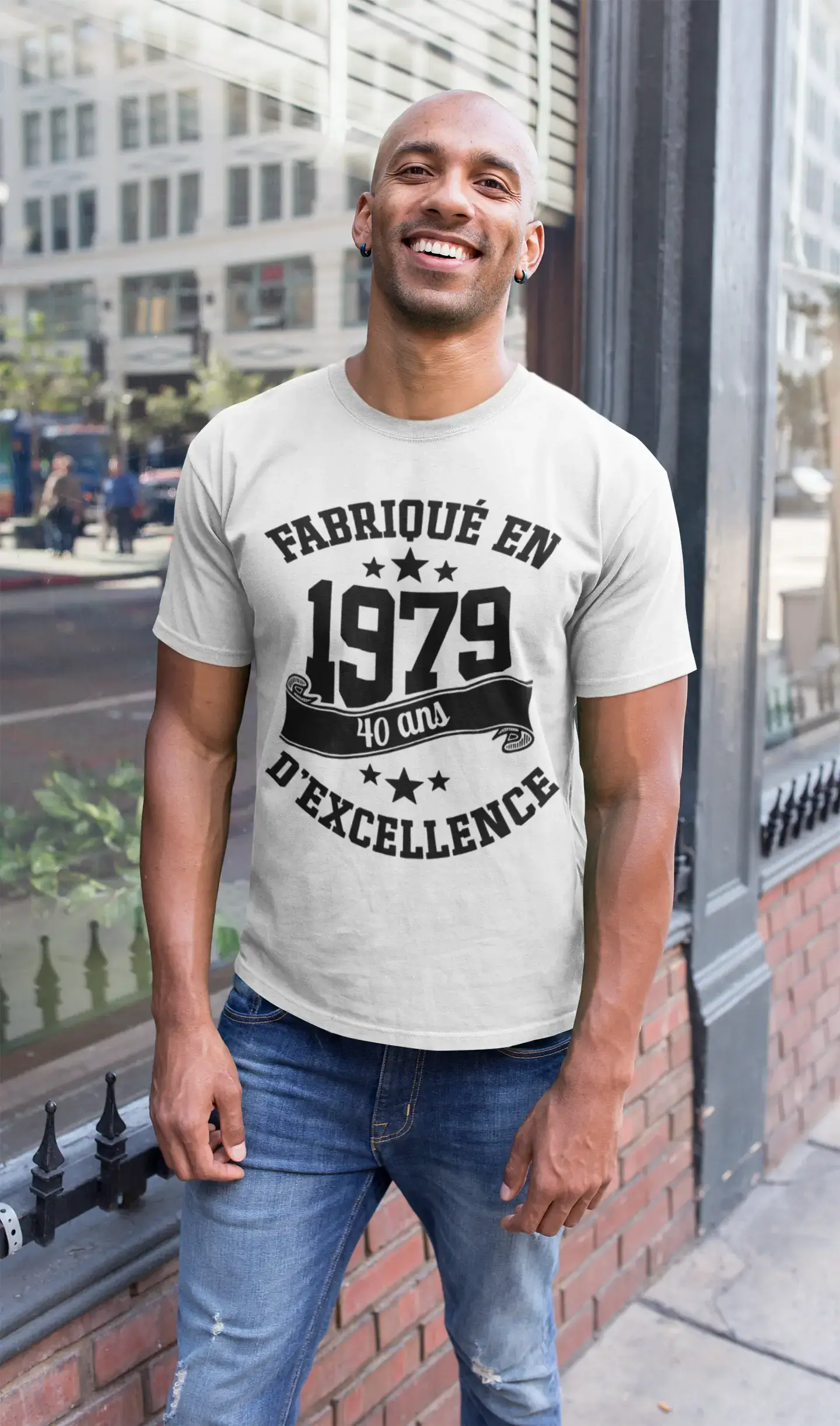 ULTRABASIC - Fabriqué en 1979, 40 Ans d'être Génial Unisex T-Shirt Gris Chiné