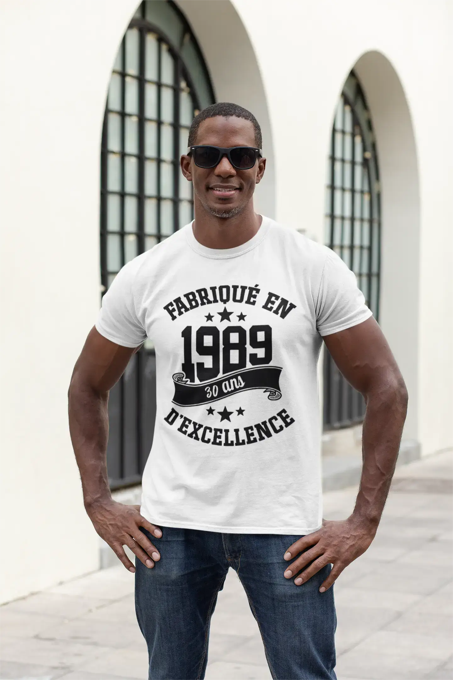 ULTRABASIC - Fabriqué en 1989, 30 Ans d'être Génial Unisex T-Shirt Blanc Chiné