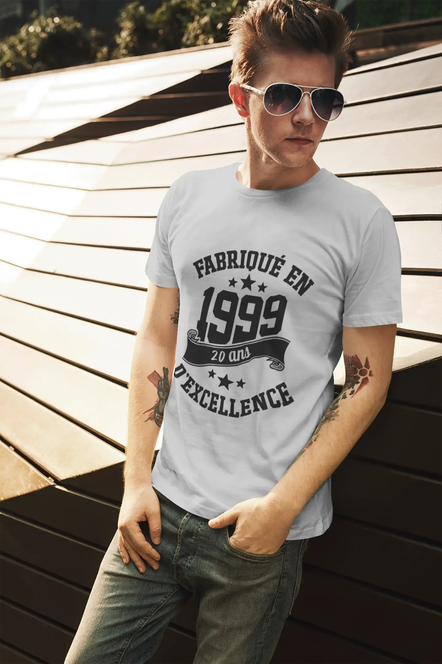 ULTRABASIC - Fabriqué en 1999, 20 Ans d'être Génial Unisex T-Shirt Gris Chiné