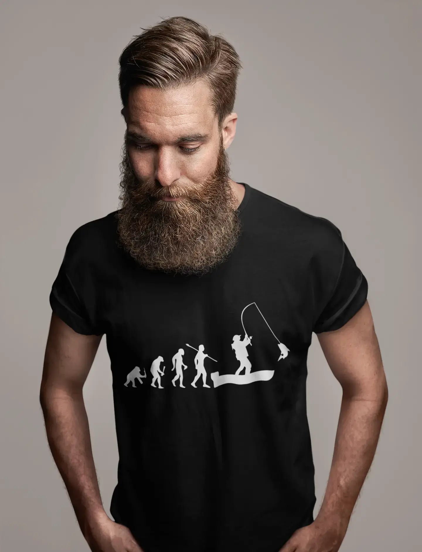 ULTRABASIC - Graphic Printed Men's Evolution of the Fishing Boat T-Shirt Royal Blue