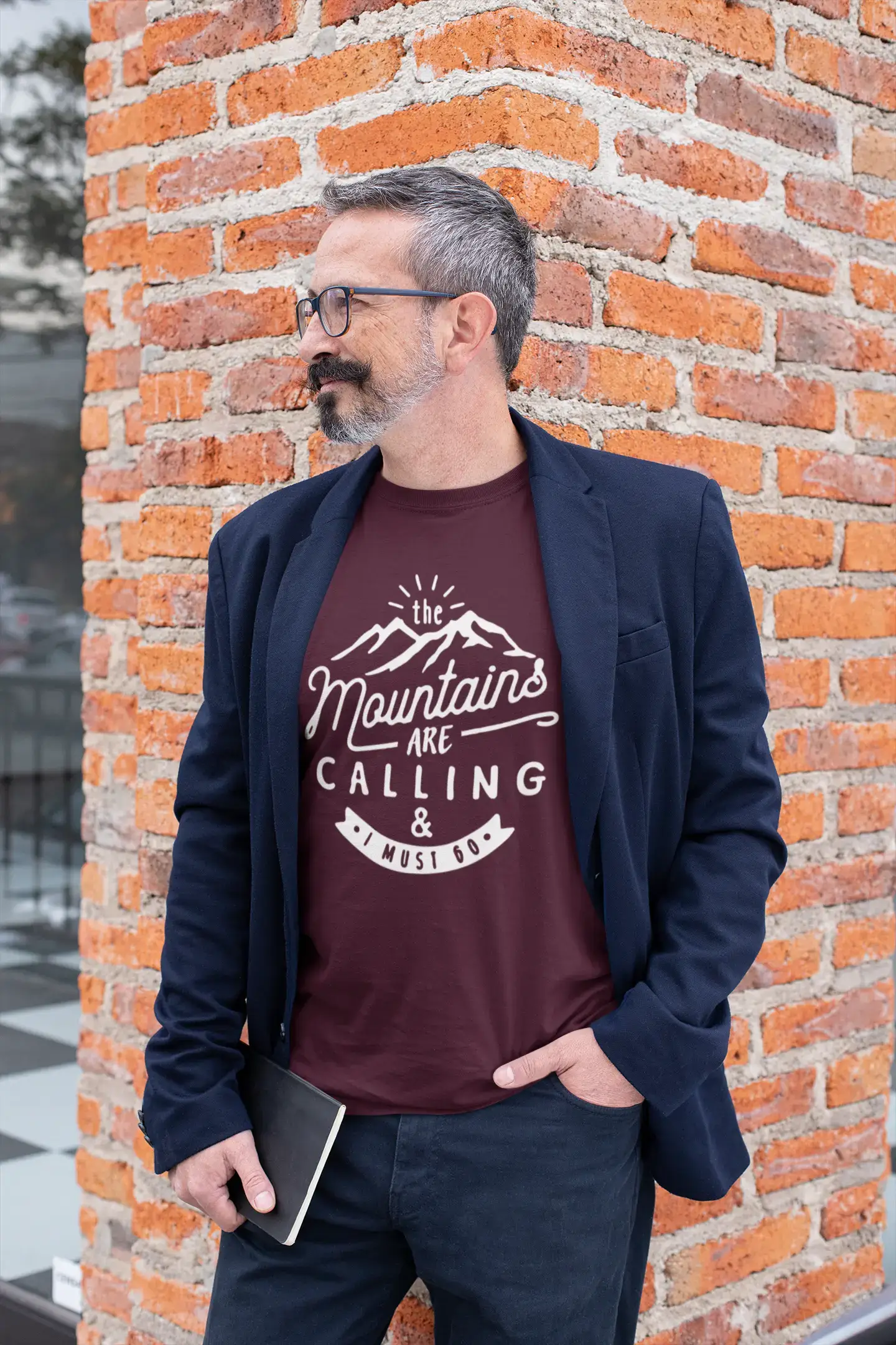 ULTRABASIC - Graphic Printed Men's The Mountains Are Calling And I Must Go Hiking Tee White