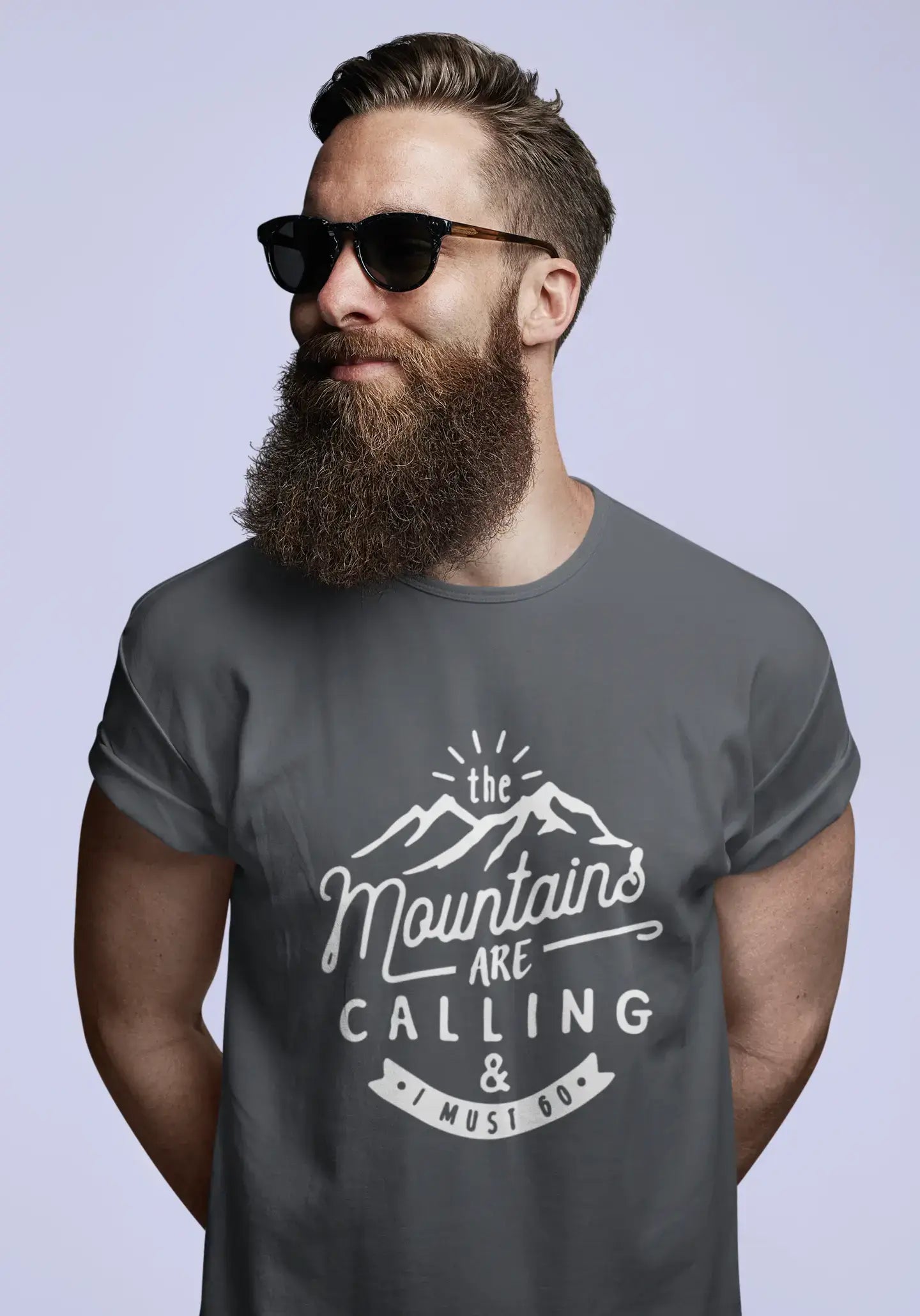 ULTRABASIC - Graphic Printed Men's The Mountains Are Calling And I Must Go Hiking Tee Military Green