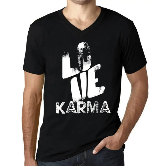 Men's Graphic T-Shirt V Neck Love Karma Eco-Friendly Limited Edition Short Sleeve Tee-Shirt Vintage Birthday Gift Novelty