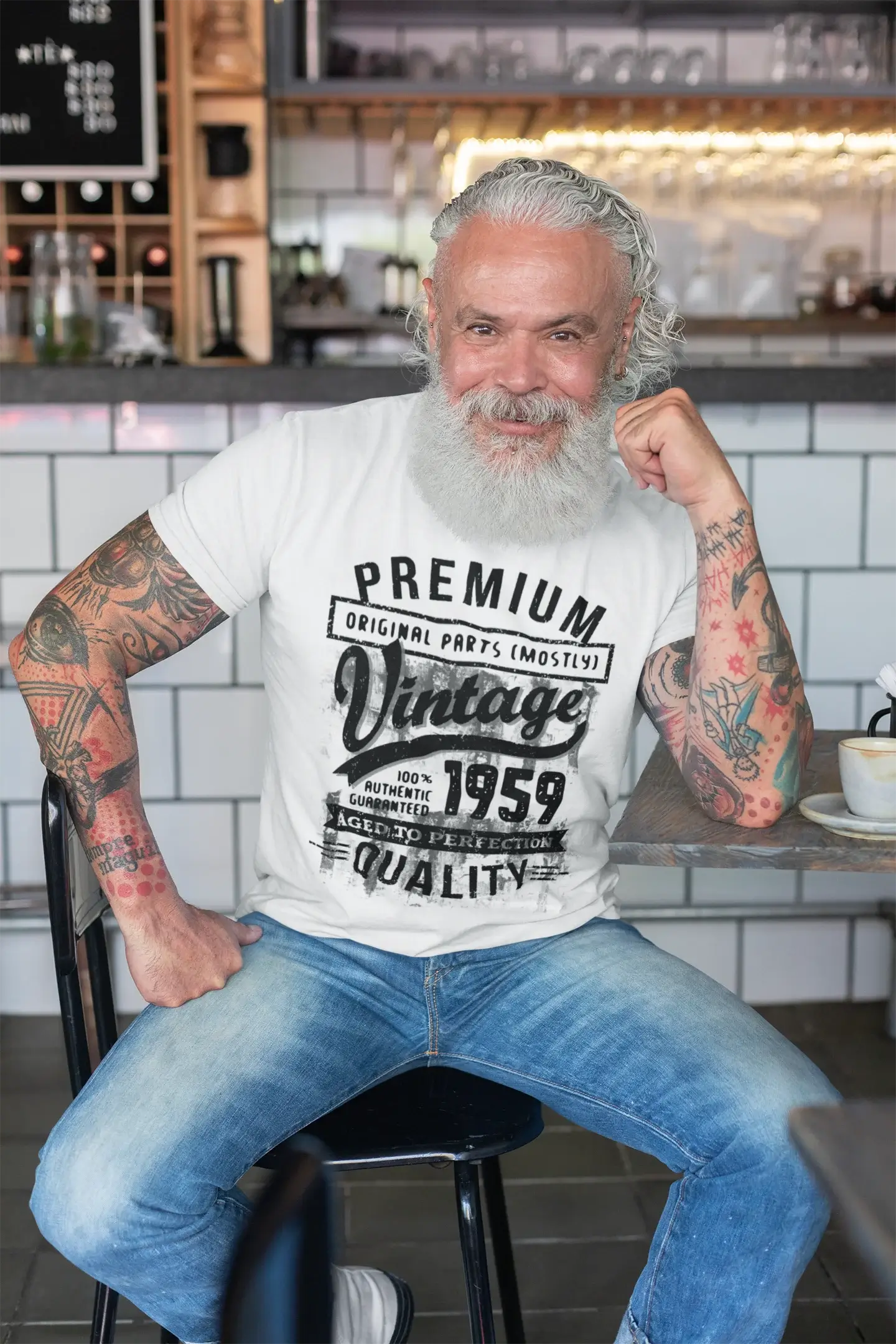 Ultrabasic - Homme T-Shirt Graphique 1959 Aged to Perfection Tee Shirt Cadeau d'anniversaire