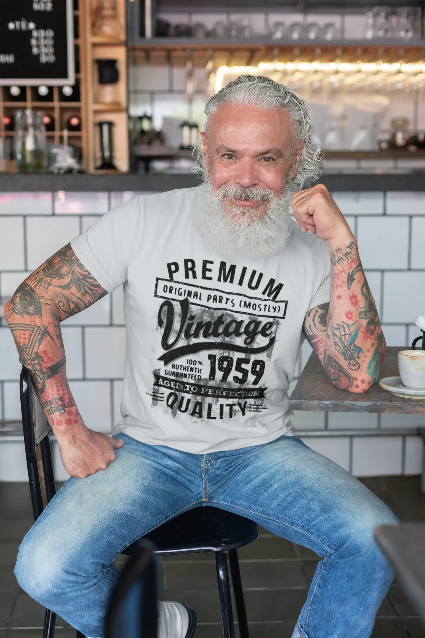 Ultrabasic - Homme T-Shirt Graphique 1959 Aged to Perfection Tee Shirt Cadeau d'anniversaire