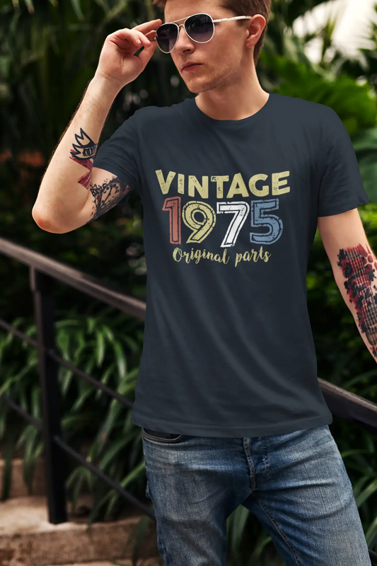 ULTRABASIC - Graphic Printed Men's Vintage 1975 T-Shirt Navy