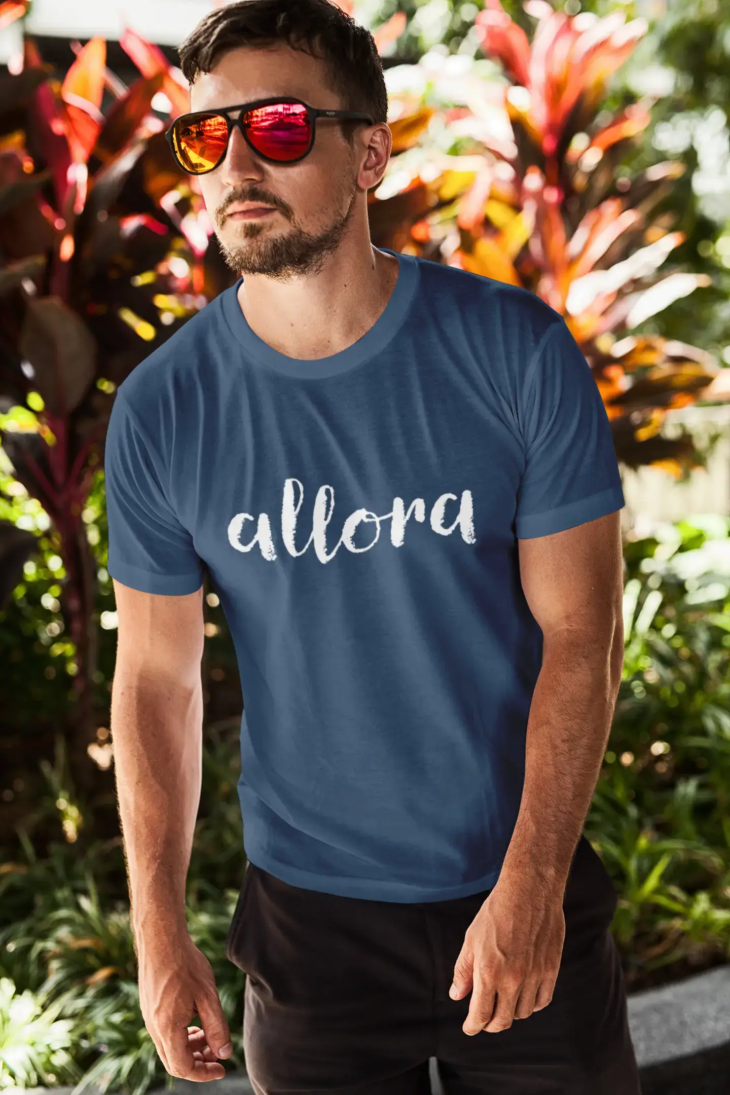 ULTRABASIC - Graphic Printed Men's Allora T-Shirt Denim