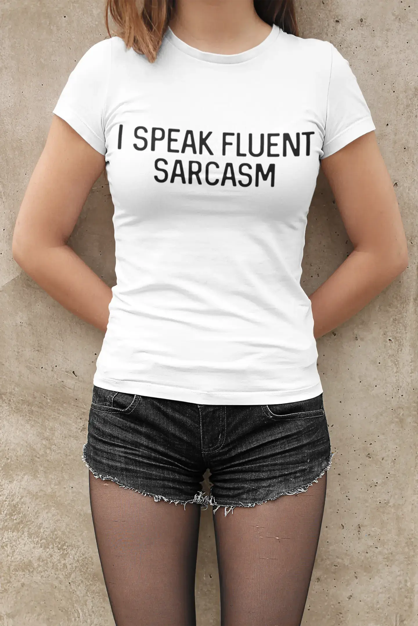 ULTRABASIC - Graphic Women's Short Sleeved I Speak Fluent Sarcasm Printed T-Shirt French Navy