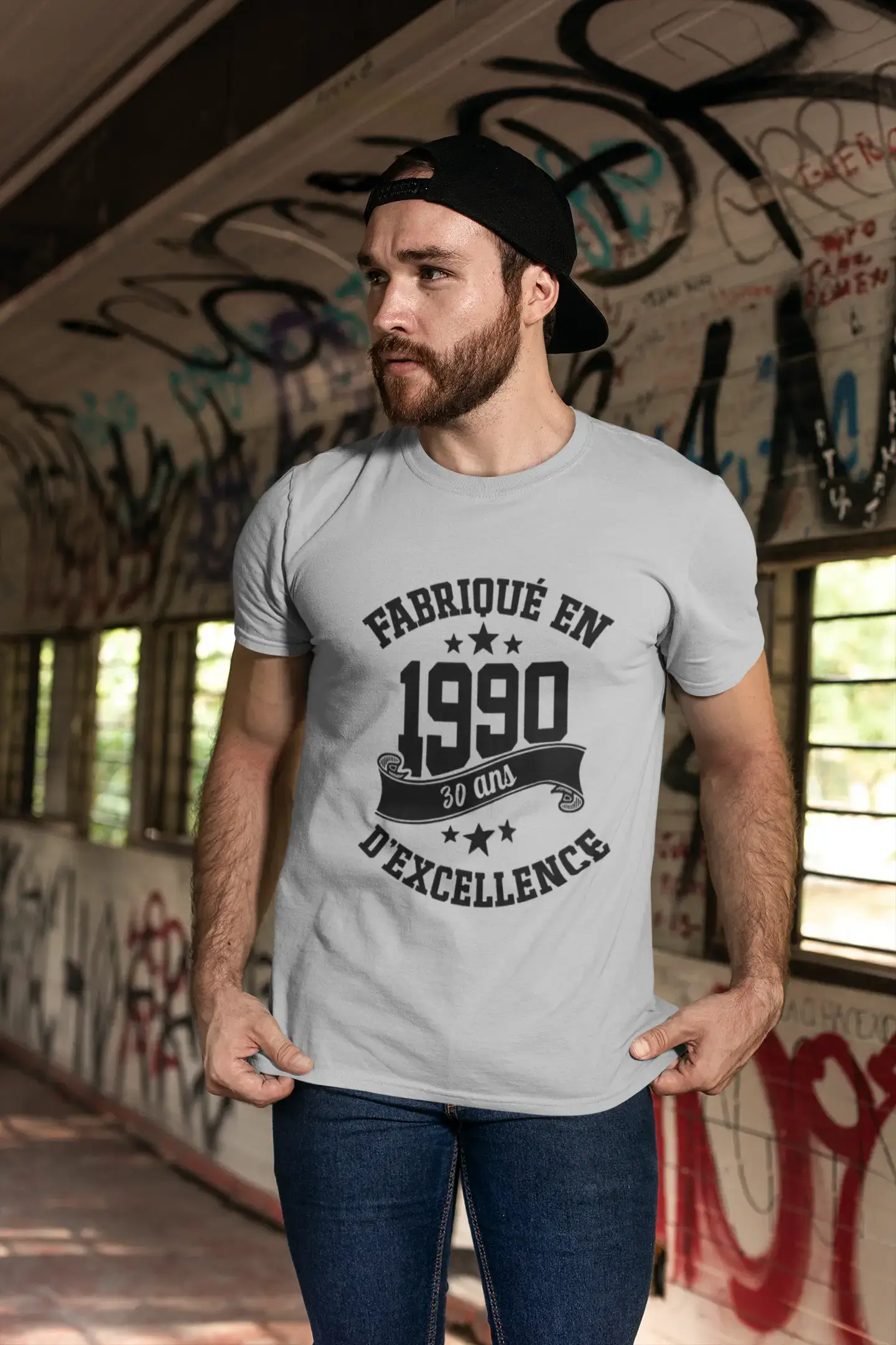 Ultrabasic® Fabriqué en 1990, 30 Ans d'être Génial T-Shirt Blanc Ch