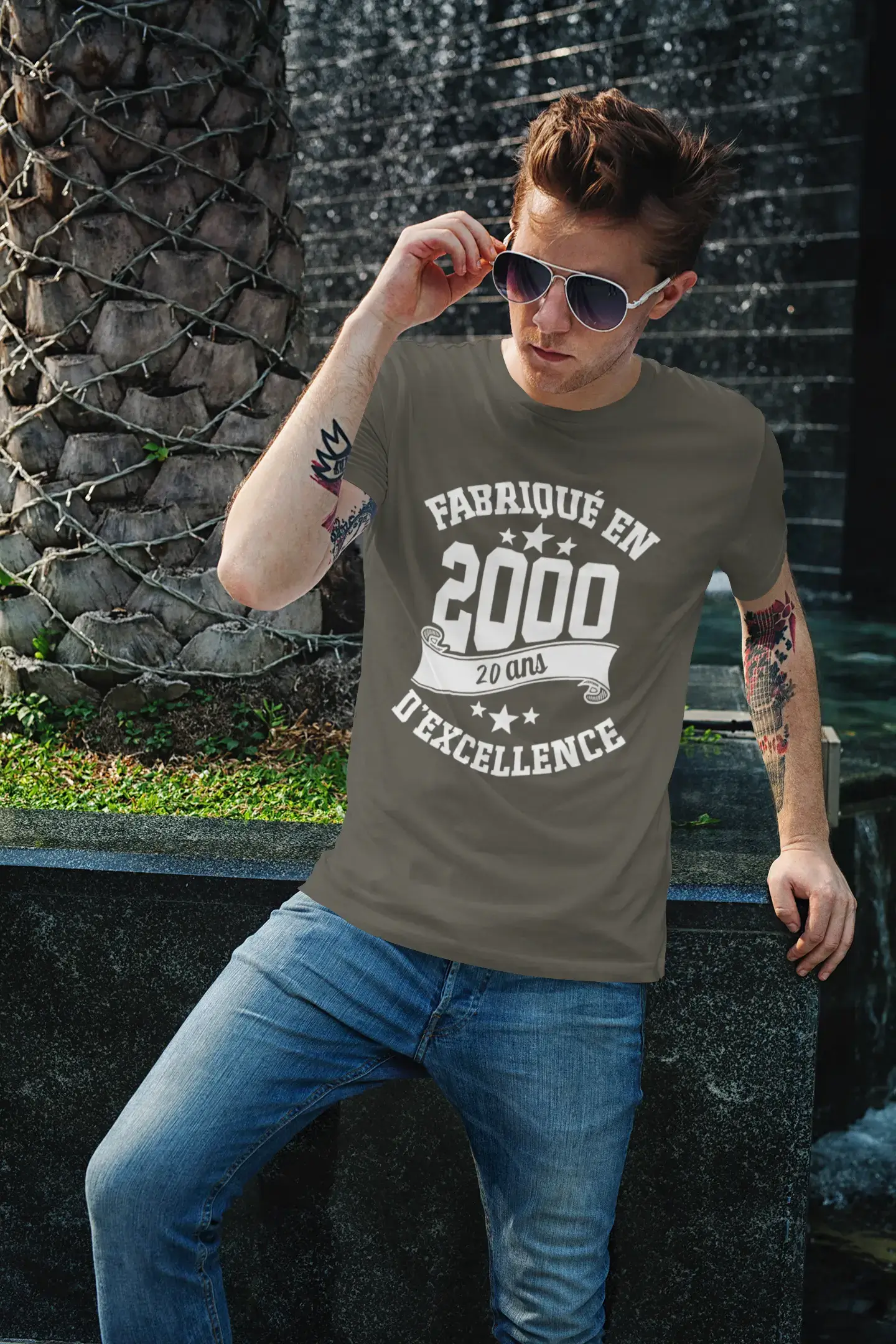 Men's Graphic Fabriqué en 2000, 20 Ans d'être Génial T-Shirt