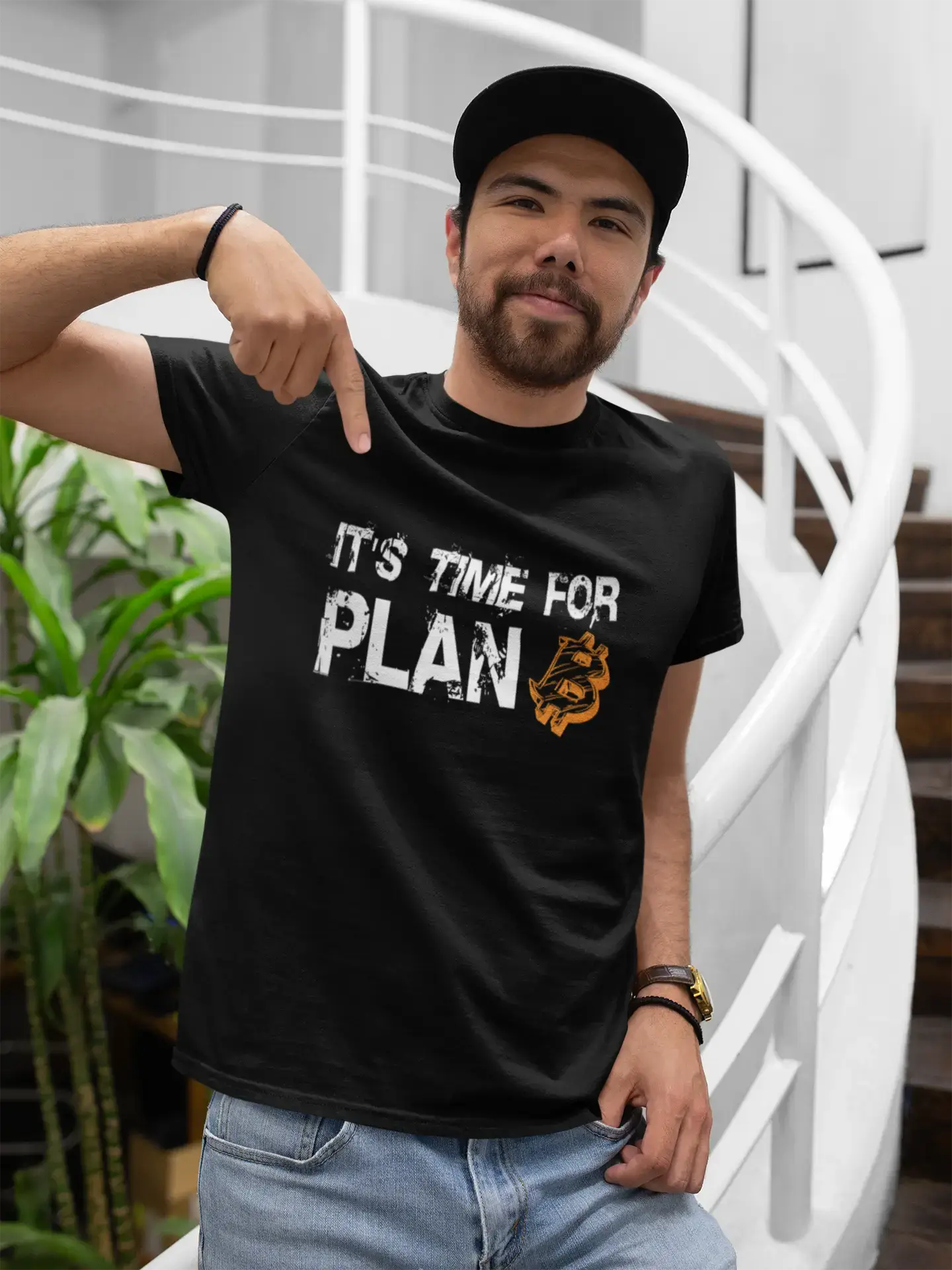 Ultrabasic® Homme T-Shirt Graphique It's Time for Plan B Bitcoin BTC HODL Idée Cadeau Tee Crypto