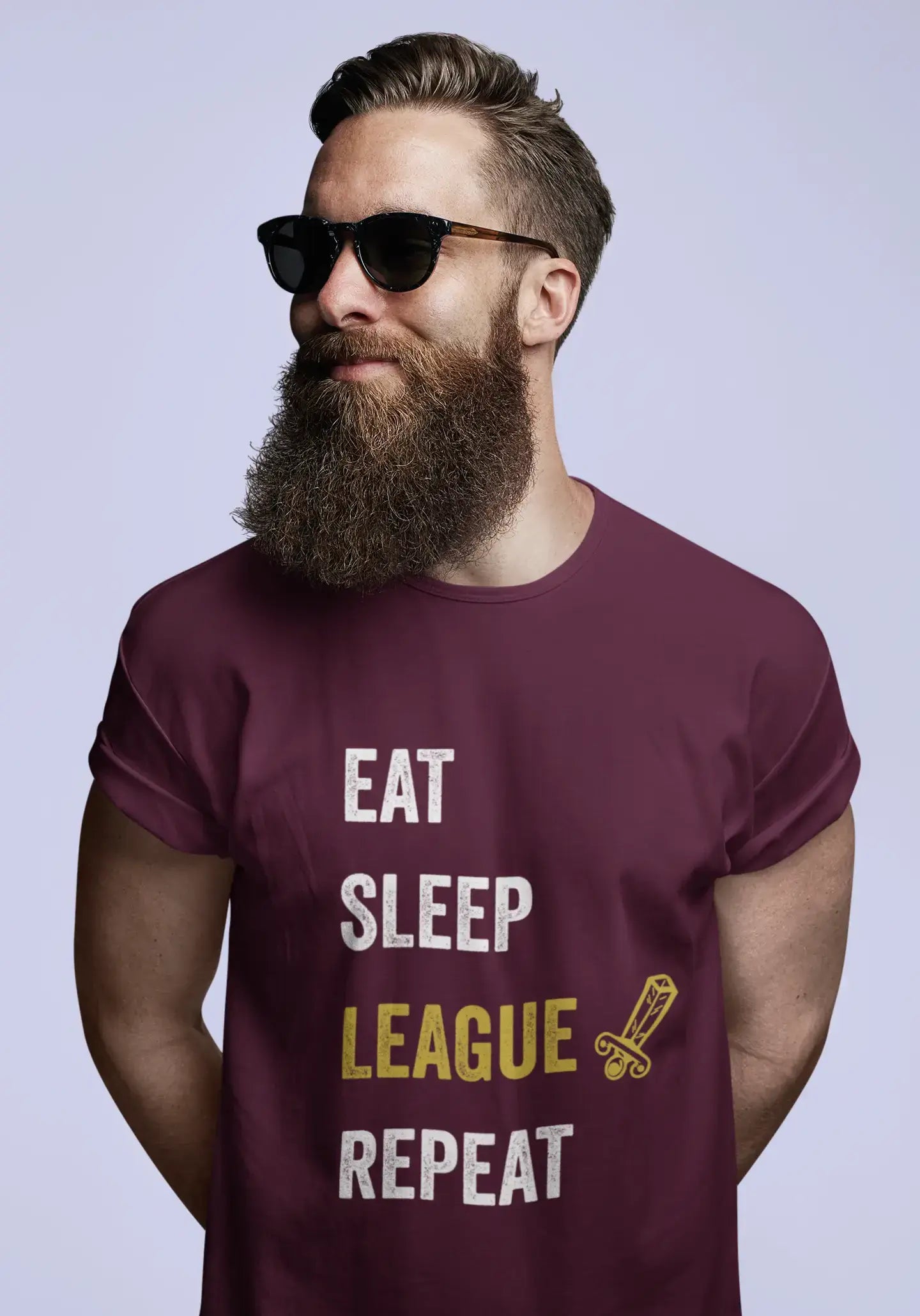 Ultrabasic® Homme T-Shirt Graphique Eat Sleep League Joueur Gaming Tee Marrant Esports Cadeau Idée