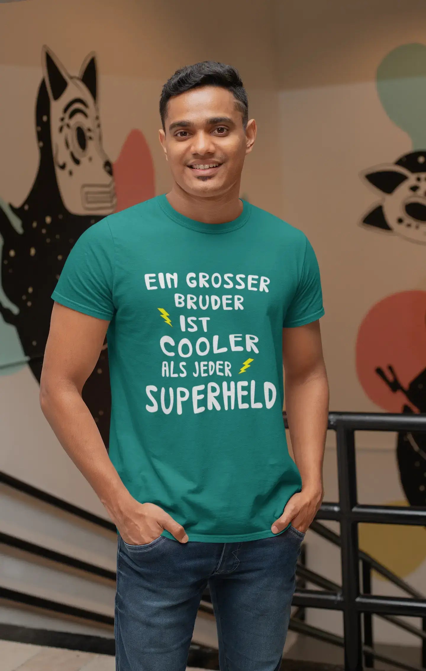 T-shirt <span>graphique</span> <span>homme</span> Grosser Bruder Cooler Superheld idée <span>cadeau</span>
