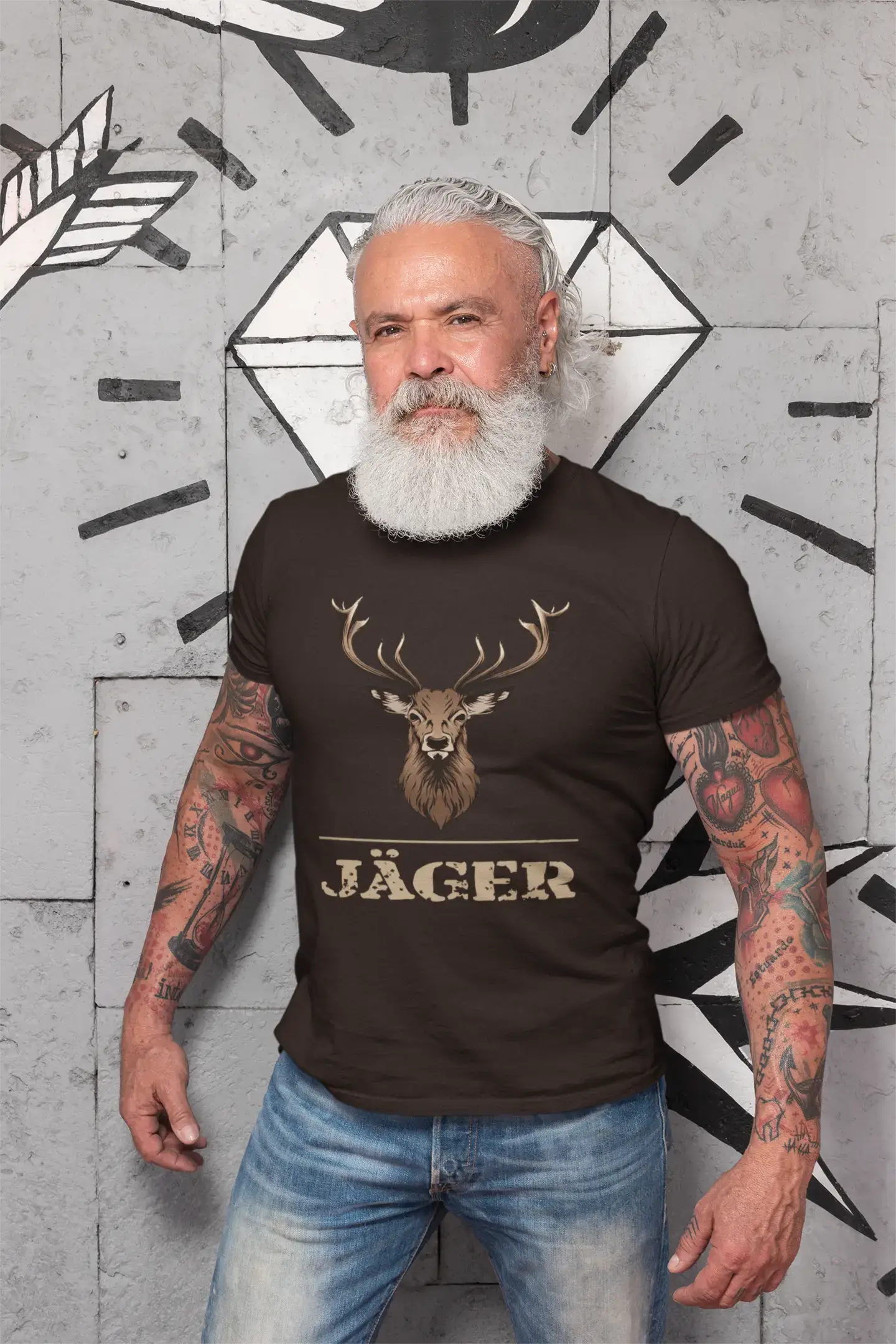 T-shirt <span>graphique</span> <span>homme</span> Hirsch Jäger idée <span>cadeau</span>