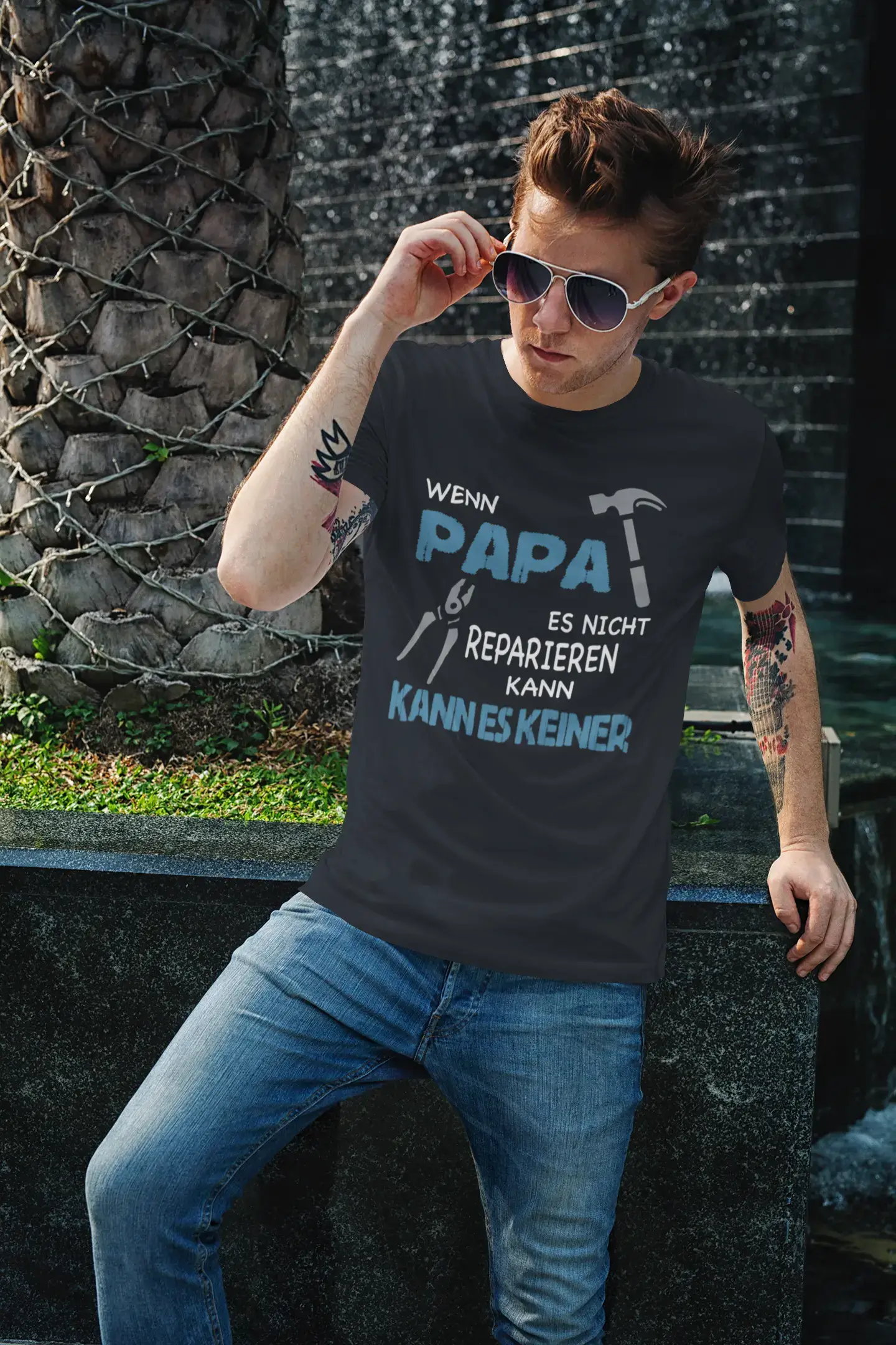 T-shirt <span>graphique</span> <span>homme</span> Wenn Papa es Nicht Reparieren kann Idée <span>cadeau</span>