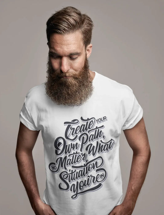 T-shirt pour hommes Créez votre propre chemin Citation de motivation Tenue vintage confortable