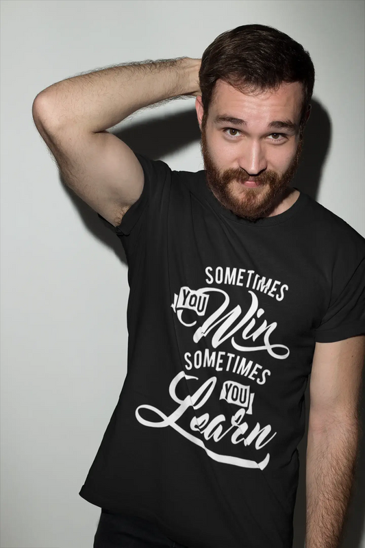 T-Shirt pour hommes, parfois, vous gagnez, parfois vous apprenez, chemise, citation de Motivation de la vie, vêtements Vintage