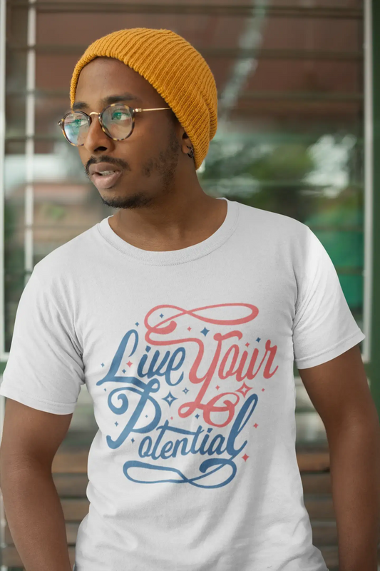 T-Shirt Homme Vivez Votre Potentiel Chemise Vintage Graphique T-Shirt Cadeau De Motivation