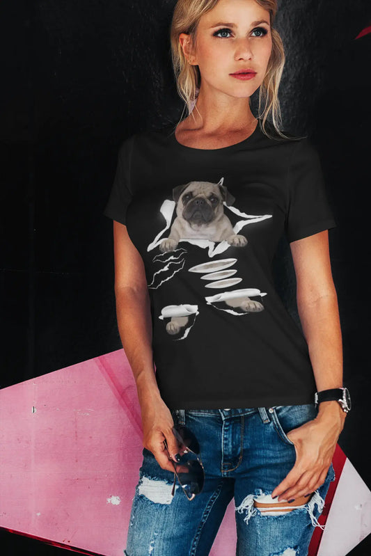 T-shirt biologique ULTRABASIC pour femmes - Carlin - Chemise pour chien drôle - Vêtements pour chiens