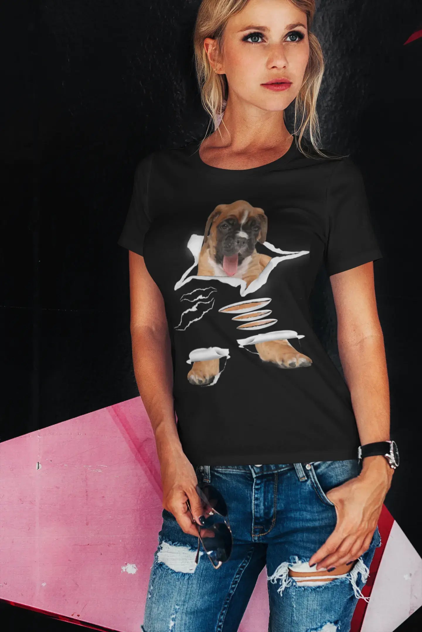 T-shirt biologique ULTRABASIC pour femmes - Mastiff - Chemise pour chien drôle - Tee-shirt pour chiot mignon