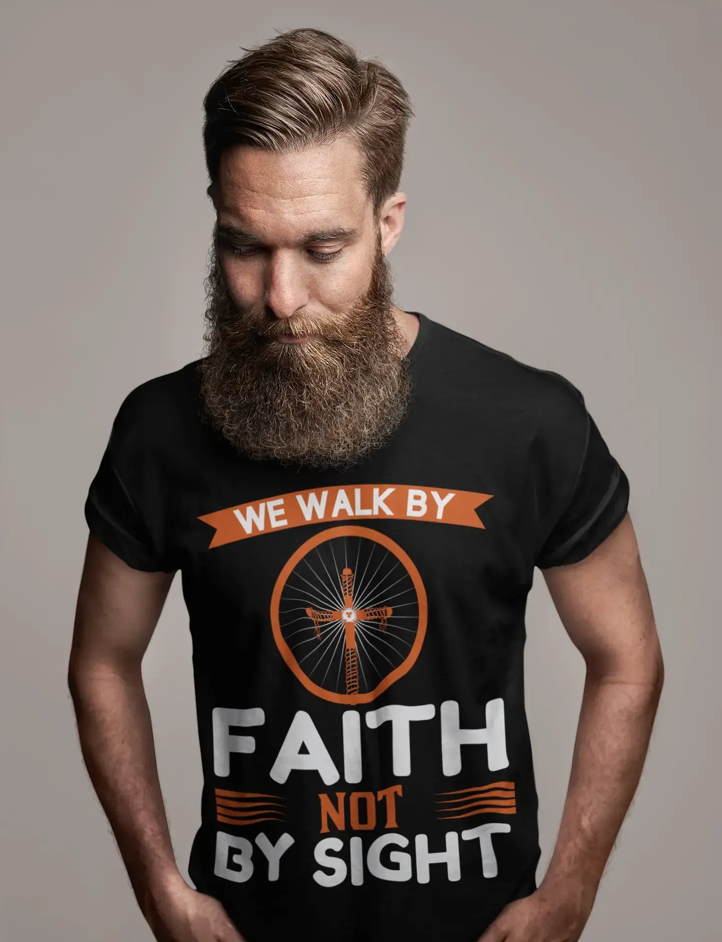 T-shirt ULTRABASIC pour hommes Nous marchons par la foi et non par la vue - Chemise religieuse chrétienne