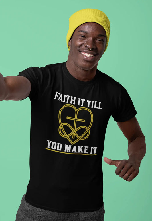 T-shirt ULTRABASIC pour hommes Faith it Till You Make it - Chemise religieuse chrétienne
