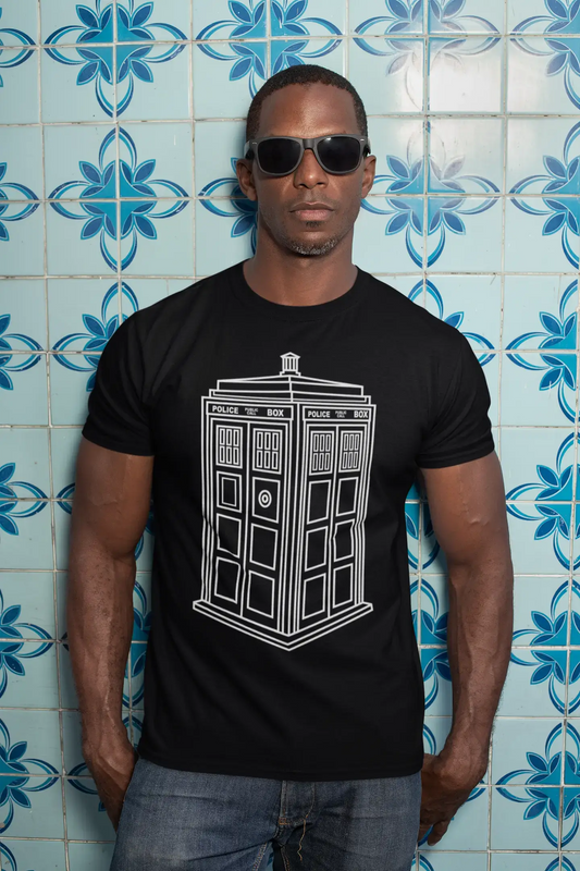 T-Shirt graphique ULTRABASIC pour hommes, boîte de Police noire-la chemise du docteur Time Machine