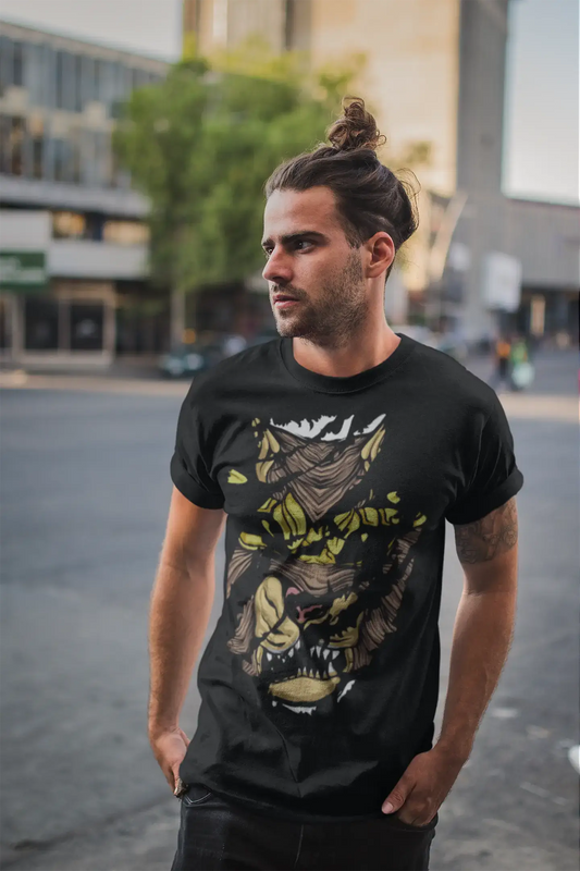 ULTRABASIC T-shirt déchiré pour hommes Angry Beast - Chemise graphique vintage urbaine pour hommes