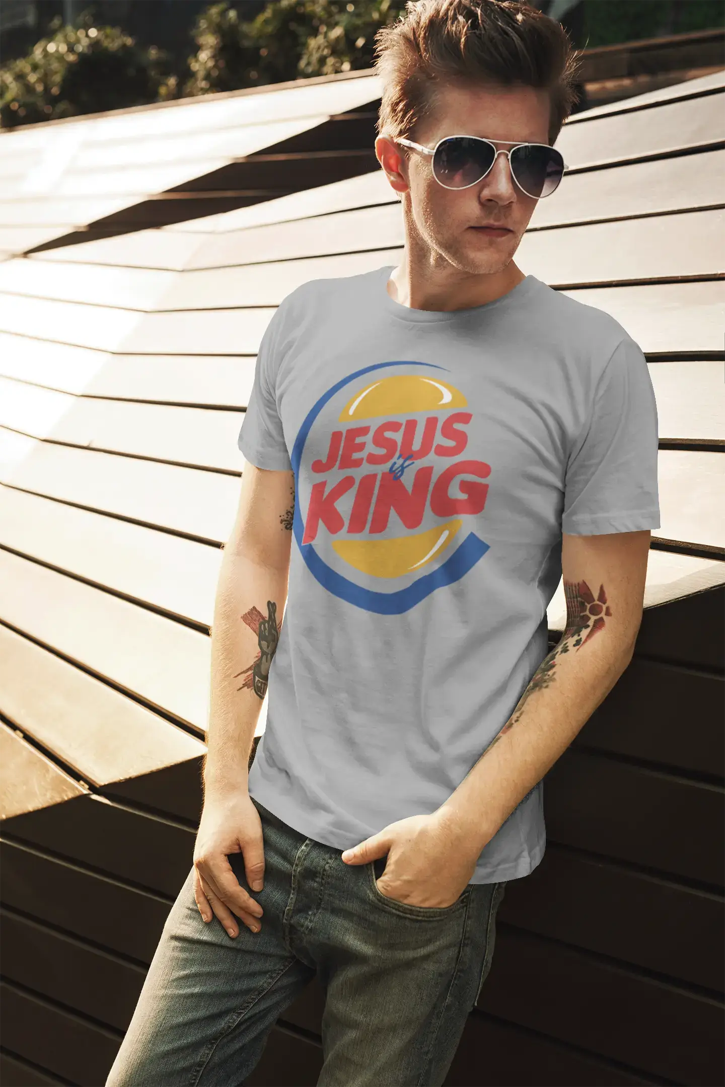 T-shirt ULTRABASIC pour hommes Jésus est roi - Chemise religieuse chrétienne biblique