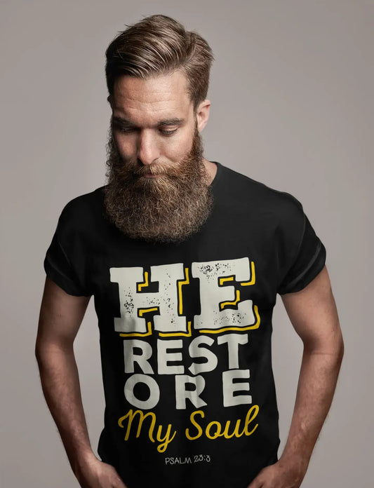 T-shirt religieux ULTRABASIC pour hommes, il a restauré mon âme - chemise Jésus-Christ