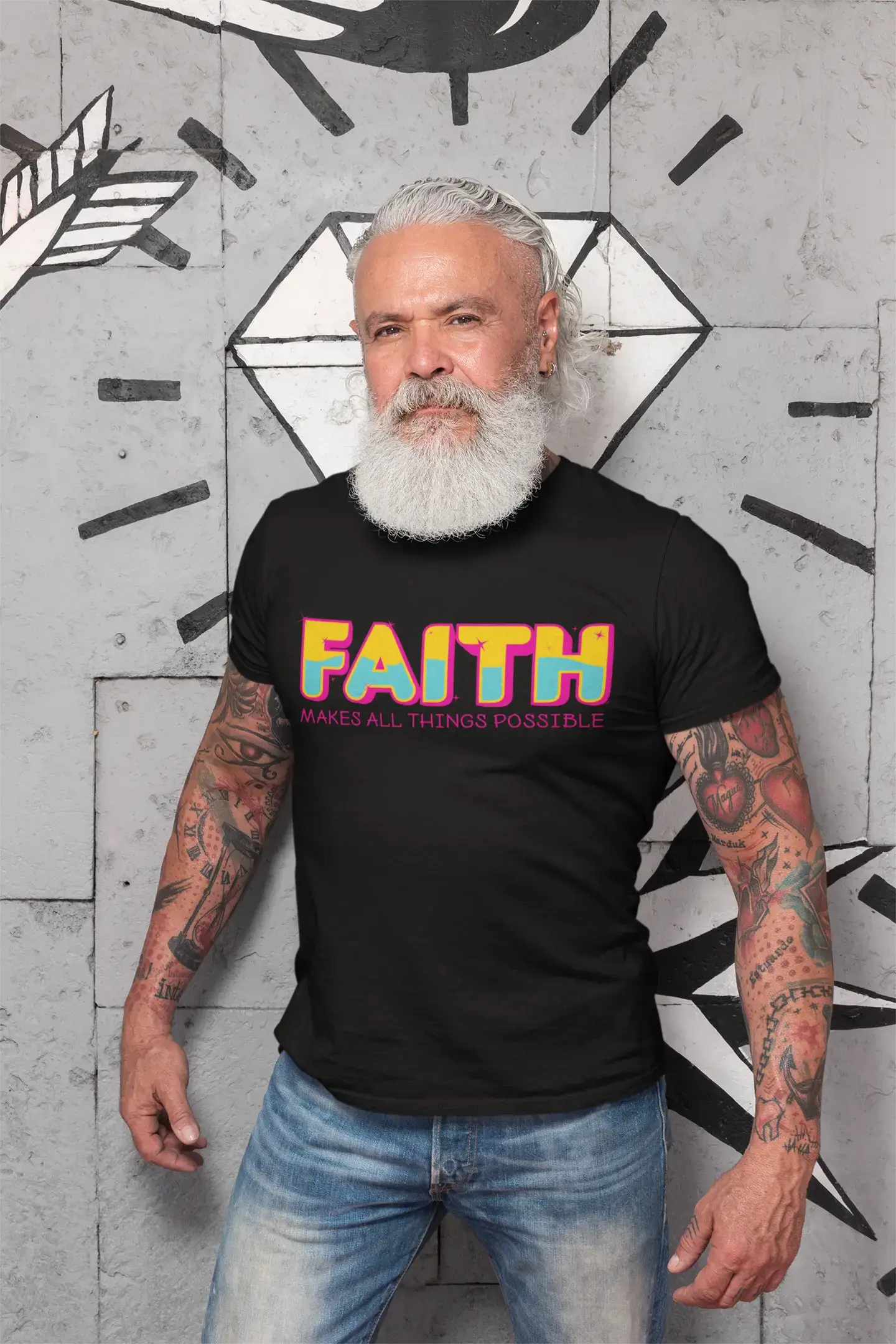 T-shirt religieux ULTRABASIC pour hommes, la foi rend toutes choses possibles