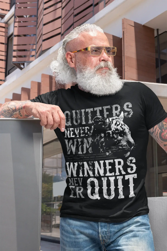 T-Shirt ULTRABASIC pour hommes, les quitters ne gagnent jamais, les gagnants ne quittent jamais - Tiger Face