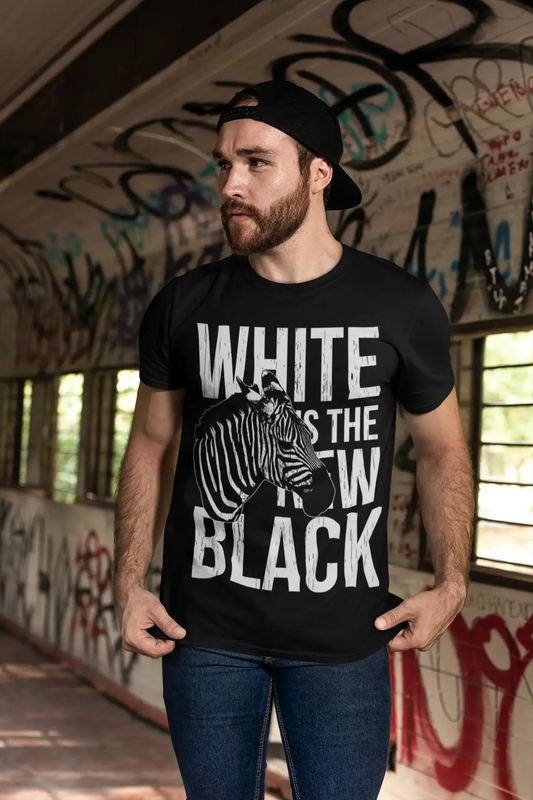 T-shirt graphique ULTRABASIC pour hommes White Is The New Black - Chemise zèbre