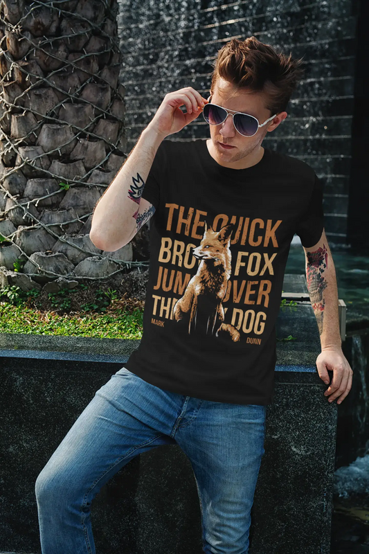 T-shirt graphique ULTRABASIC pour hommes The Quick Brown Fox - Chemise drôle pour hommes