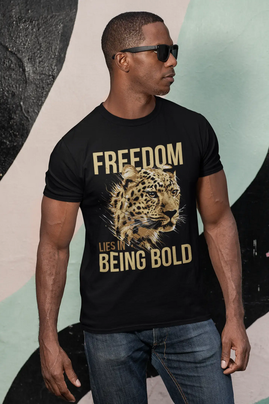 ULTRABASIC T-shirt <span>graphique</span> <span>pour hommes</span> La liberté réside dans l'audace - Citation Léopard Chemise