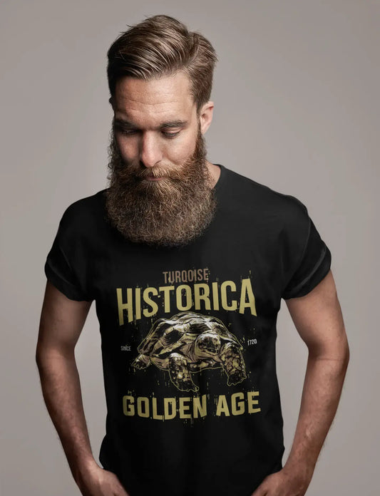 ULTRABASIC T-Shirt Homme Turqoise Historica Golden Age - Chemise Tortue