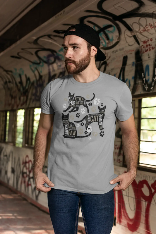 ULTRABASIC T-shirt graphique pour hommes 3 pattes de chats - Chemise chaton drôle pour hommes
