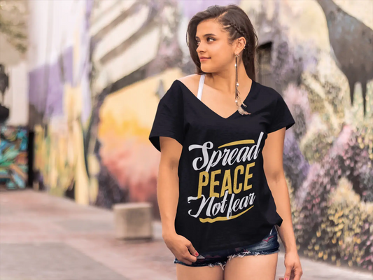ULTRABASIC Women's T-Shirt Spread Peace Not Fear - Motivational Quote Shirt