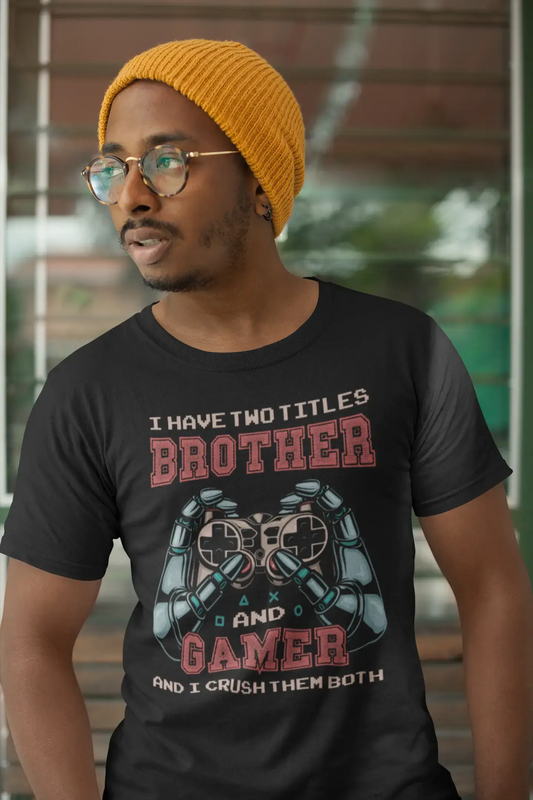 ULTRABASIC Men's T-Shirt I Crush Them Both - Gaming Joystick - Humor Joke Tee
