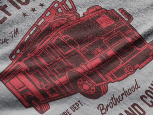 ULTRABASIC Men's T-Shirt Support Your Local Firefighters - Brotherhood Fire Fighter Tee Shirt