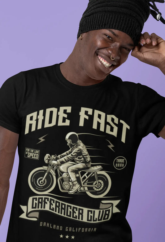 ULTRABASIC Men's T-Shirt Ride Fast Caferacer Club - Motorcycle Biker Tee Shirt