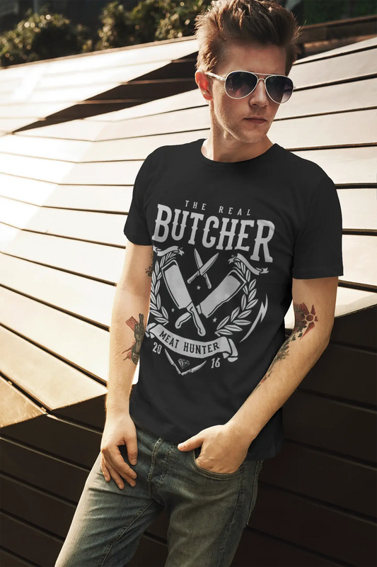 ULTRABASIC Men's Graphic T-Shirt The Real Butcher - Meat Hunter 2016 - Vintage Shirt