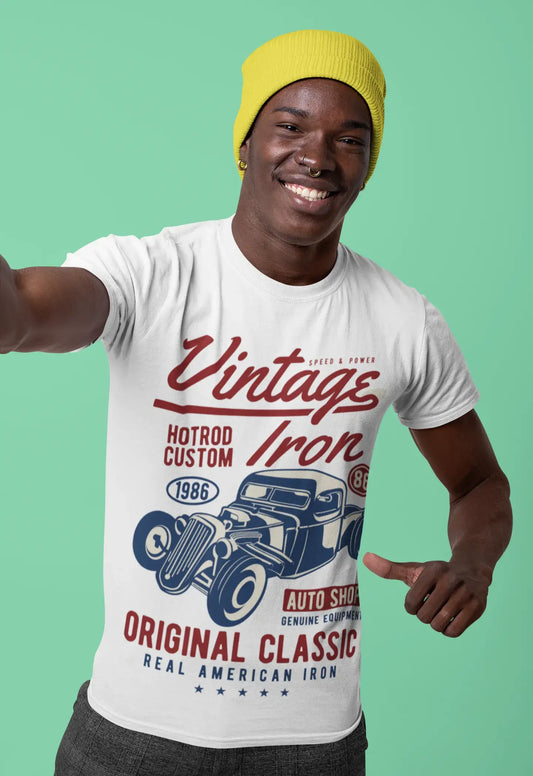 ULTRABASIC Men's Graphic T-Shirt Vintage Iron - Hotrod Custom 1986 - Old Timer